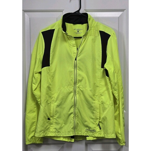 Brooks Nightlife Essential Neon Yellow Lightweight Women's Large Running Jacket - Picture 1 of 3